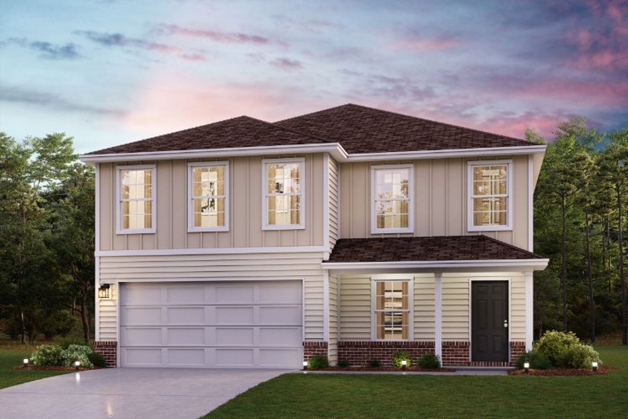 A house with a garage.