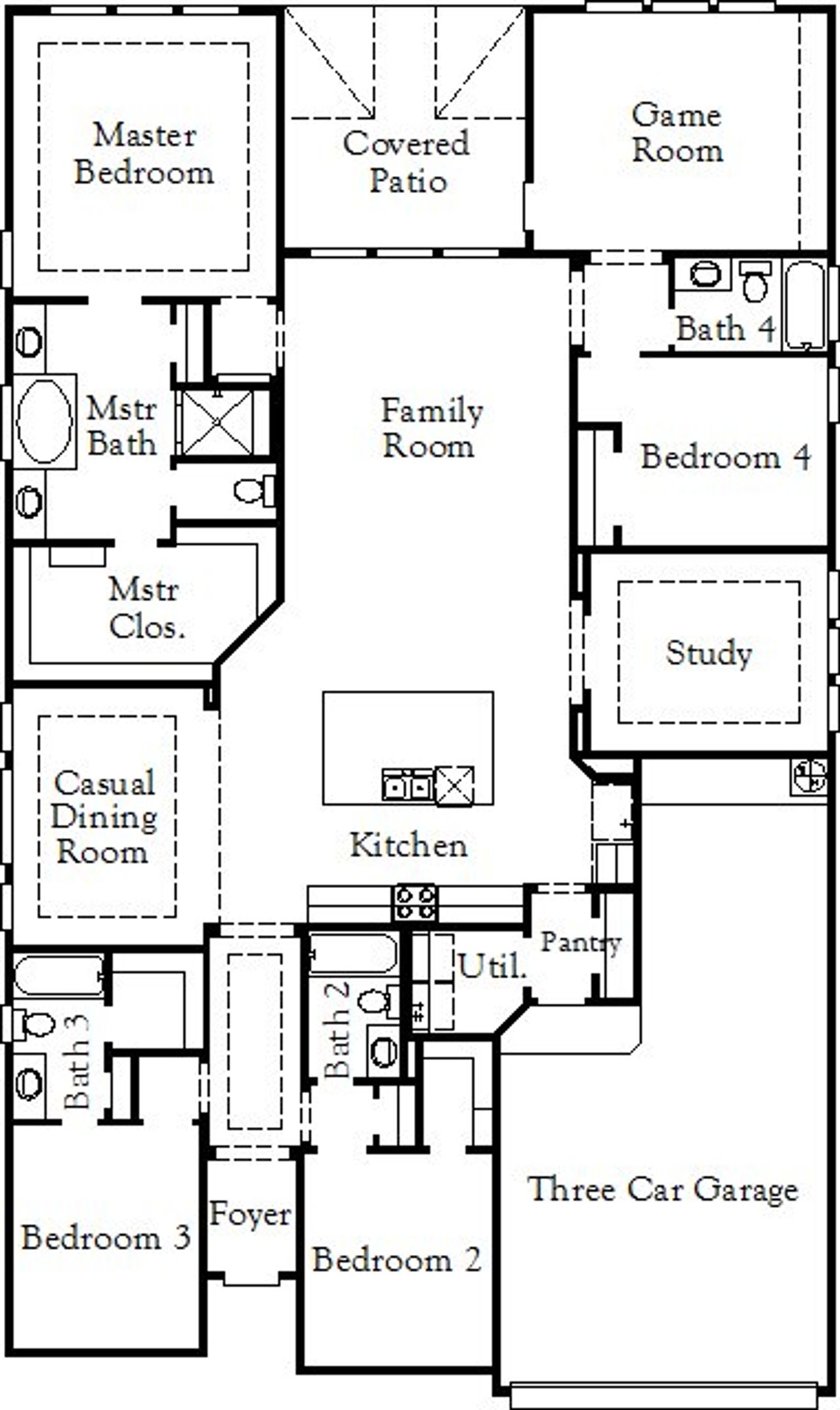 2D floor plan layout for the Hart (2576-CM-45) by Coventry Homes in Buffalo Crossing, Cibolo, TX (Image 2).