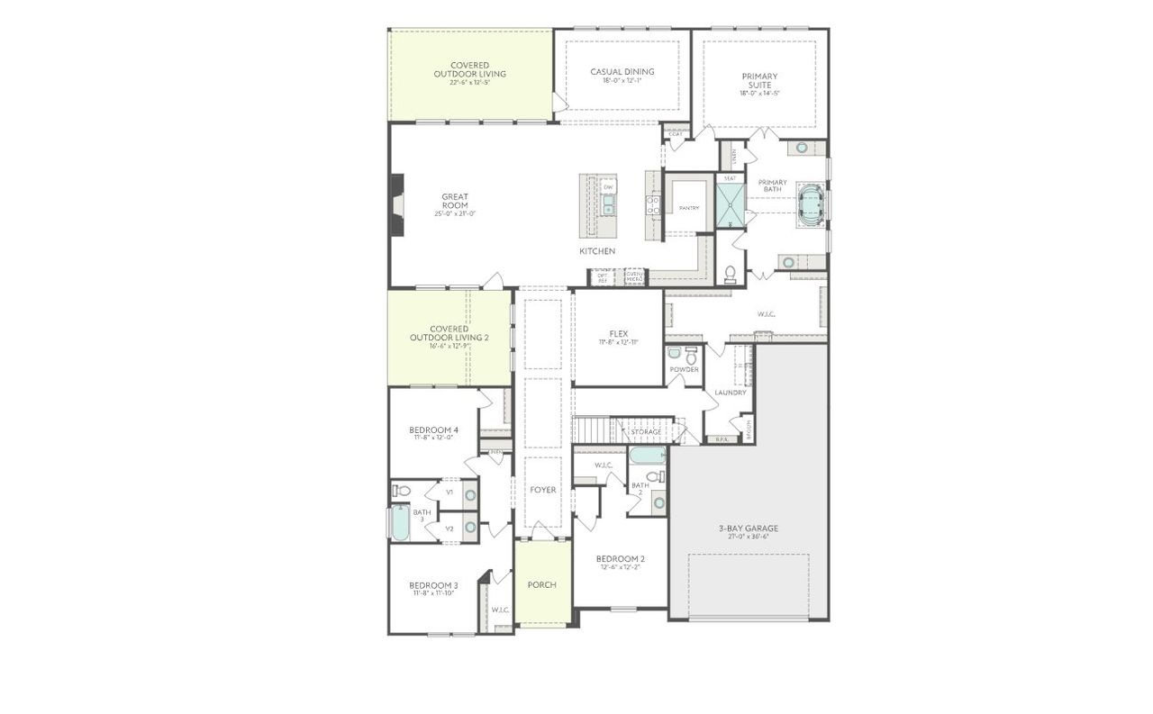 2D floor plan layout for the Lisbon by Tri Pointe Homes in Harvest Green, Richmond, TX (Image 2).