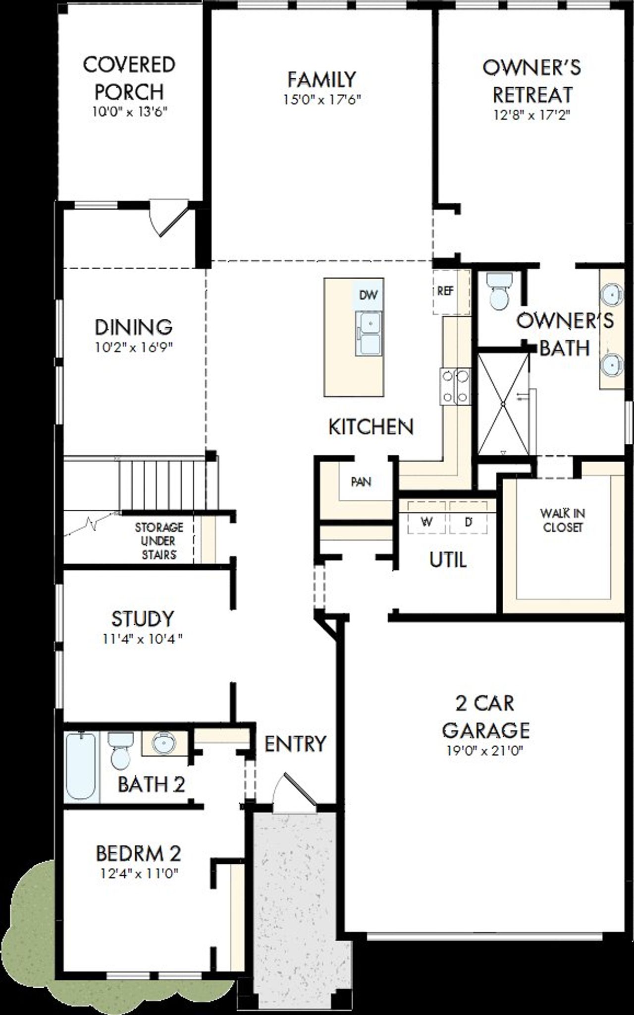 2D floor plan layout of this home in Flat Creek, Castroville, TX (Image 2).