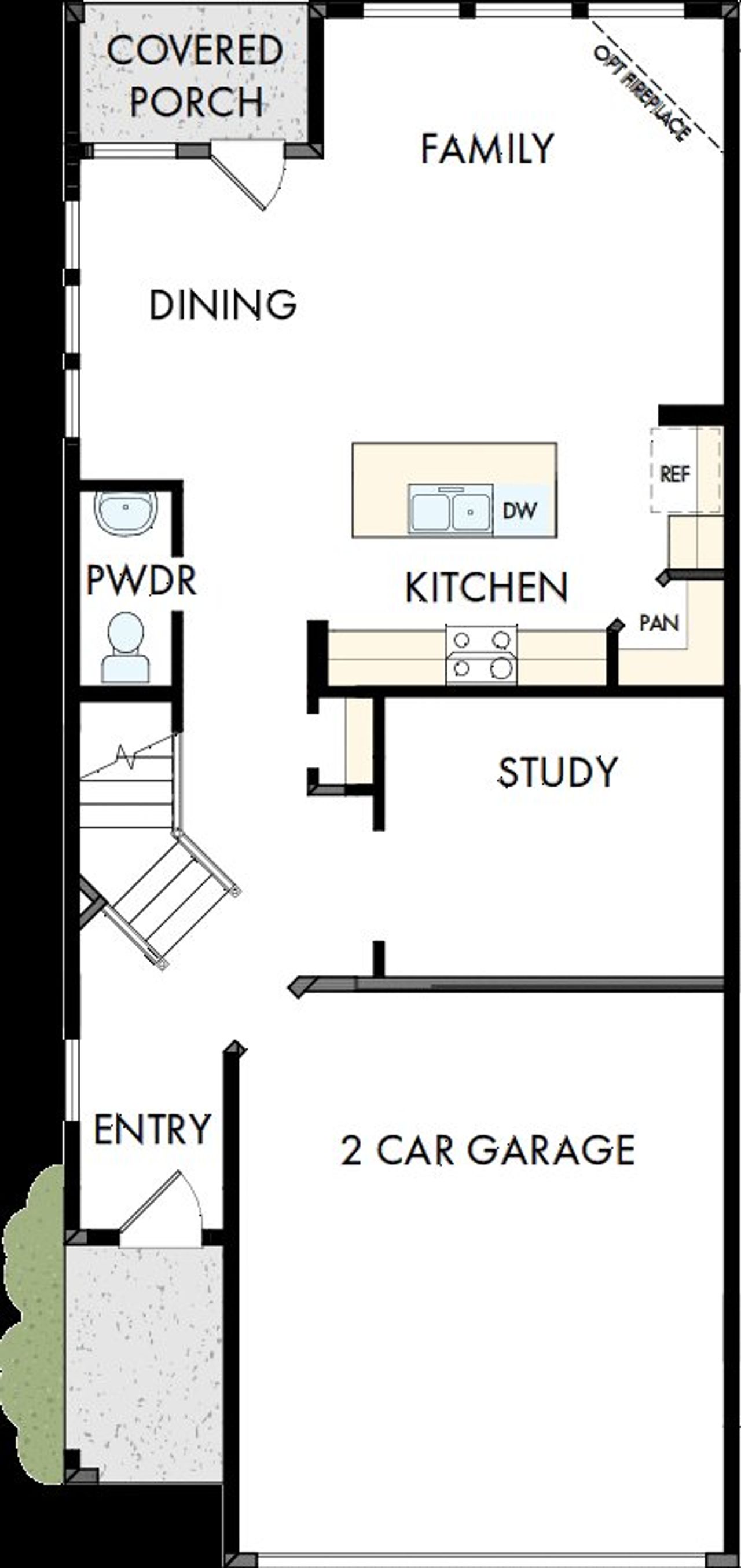 2D floor plan layout of this home in Trails at Waterside - Garden Series, Fort Worth, TX (Image 2).
