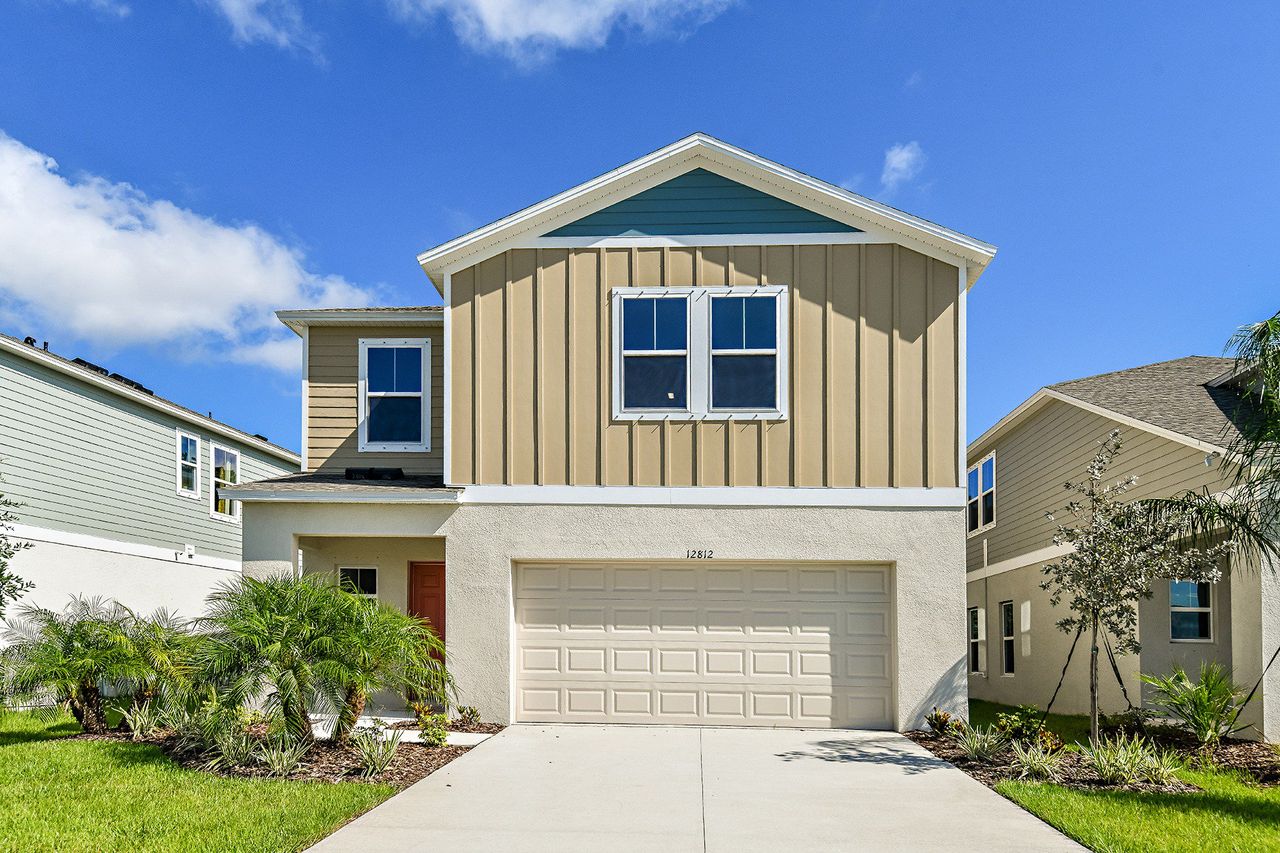 Representative exterior photo of a completed home built from the Turquesa by Casa Fresca Homes in Crosswinds, Haines City, FL (Image 2).