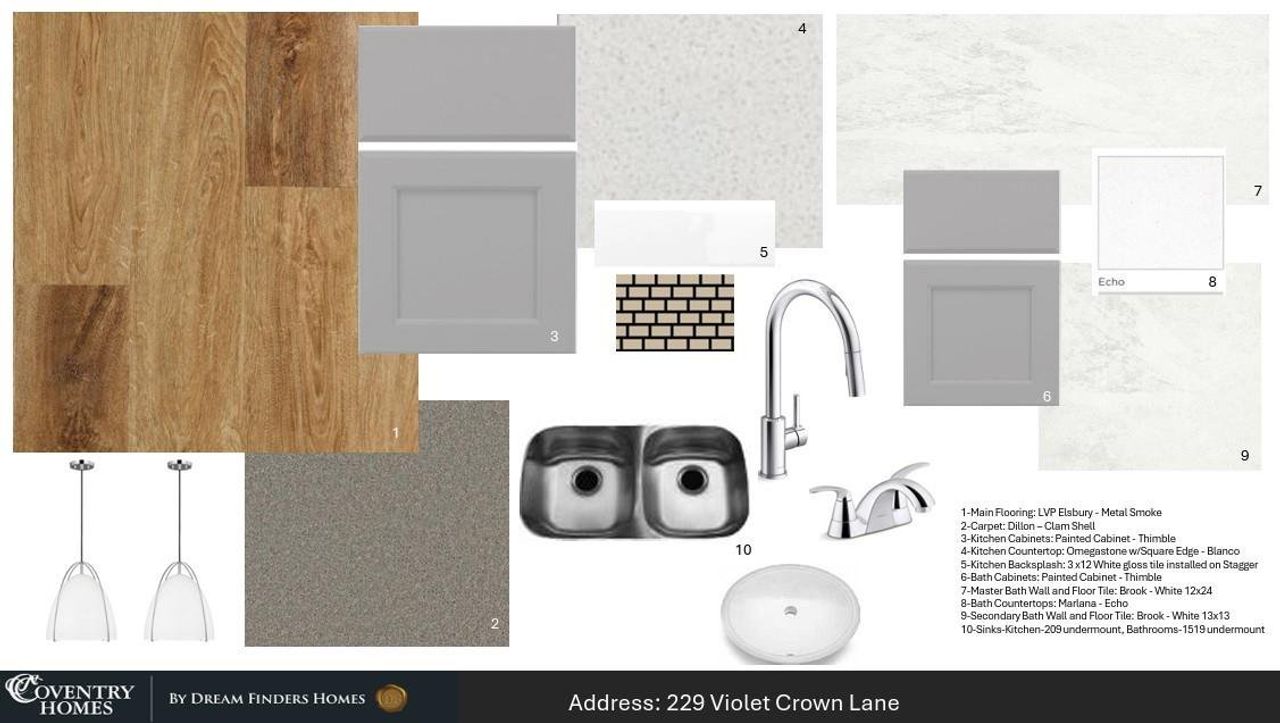 Sample of building materials used in homes in The Trails, New Caney (Image 2).