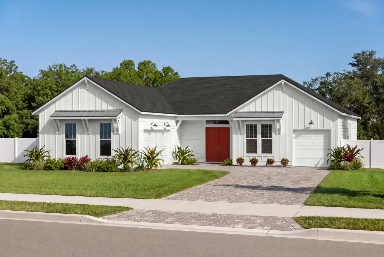 Representative exterior photo of a completed home built from the Ashworth by Pulte Homes in Oakmere, Jacksonville, FL (Image 2).