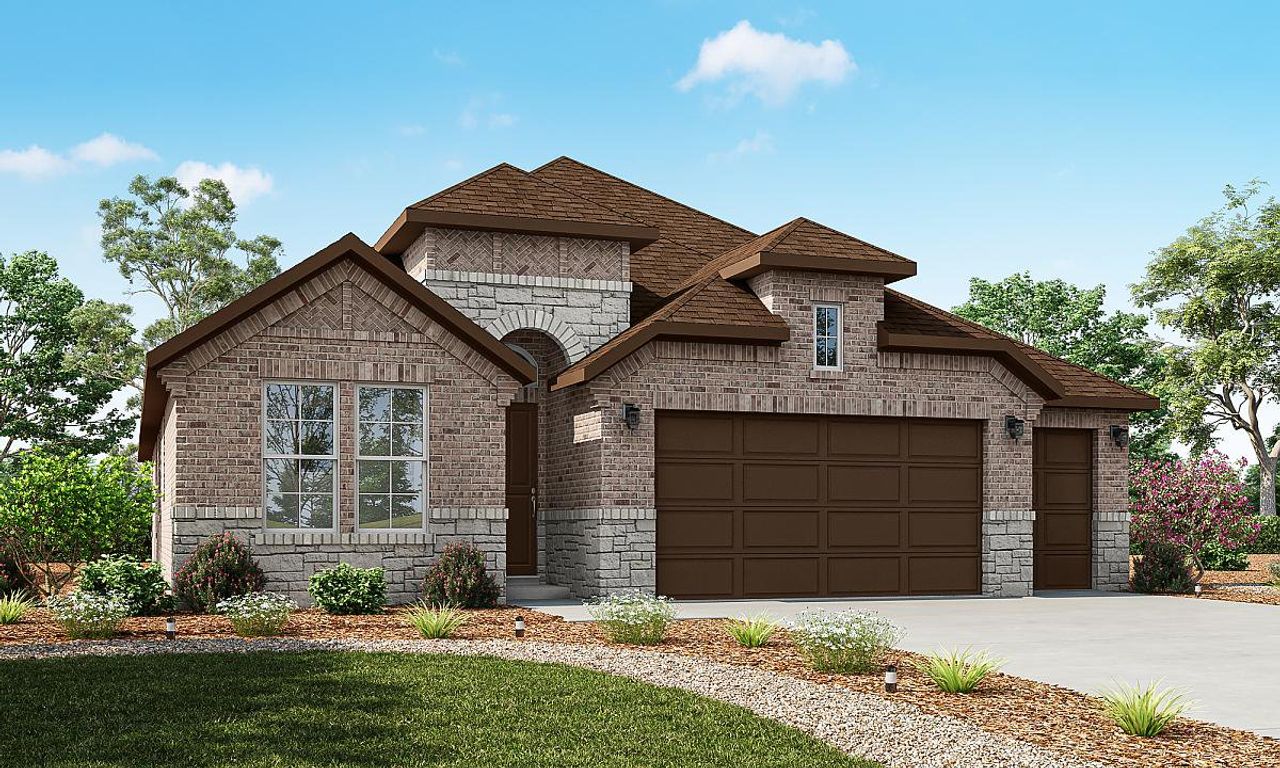 Representative exterior photo of a completed home built from the Lantana by Caldwell Homes in Chambers Creek, Willis, TX (Image 2). Representative exterior photo of a completed home built from the Lantana by Caldwell Homes in Chambers Creek, Willis, TX (Image 2).