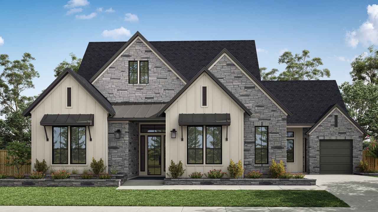 Representative exterior photo of a completed home built from the Avila by Tri Pointe Homes in Dunham Pointe, Cypress, TX (Image 2).