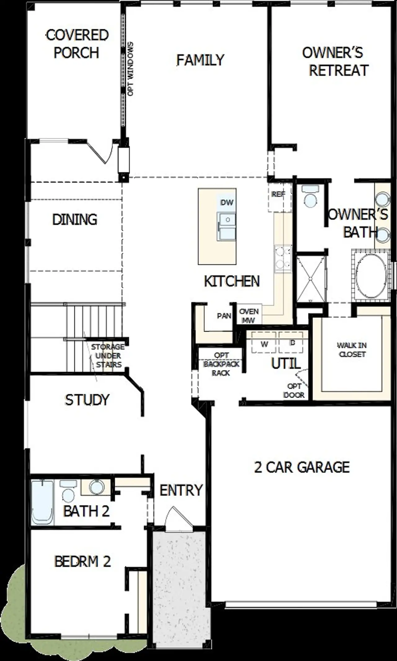 2D floor plan layout of this home in Mantua Point Classics, Van Alstyne, TX (Image 2).