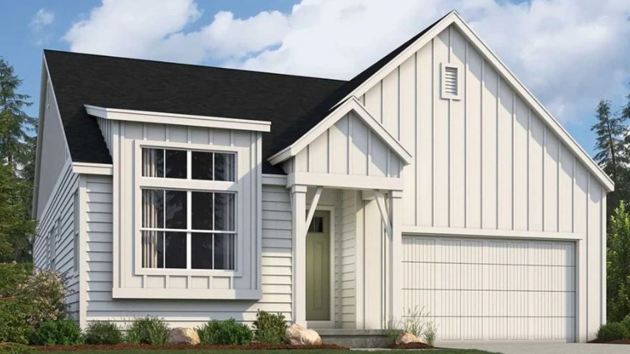 Representative exterior photo of a completed home built from the Carolyn by Brightland Homes in Dillon Pointe - Journey, Broomfield, CO (Image 2). Representative exterior photo of a completed home built from the Carolyn by Brightland Homes in Dillon Pointe - Journey, Broomfield, CO (Image 2).