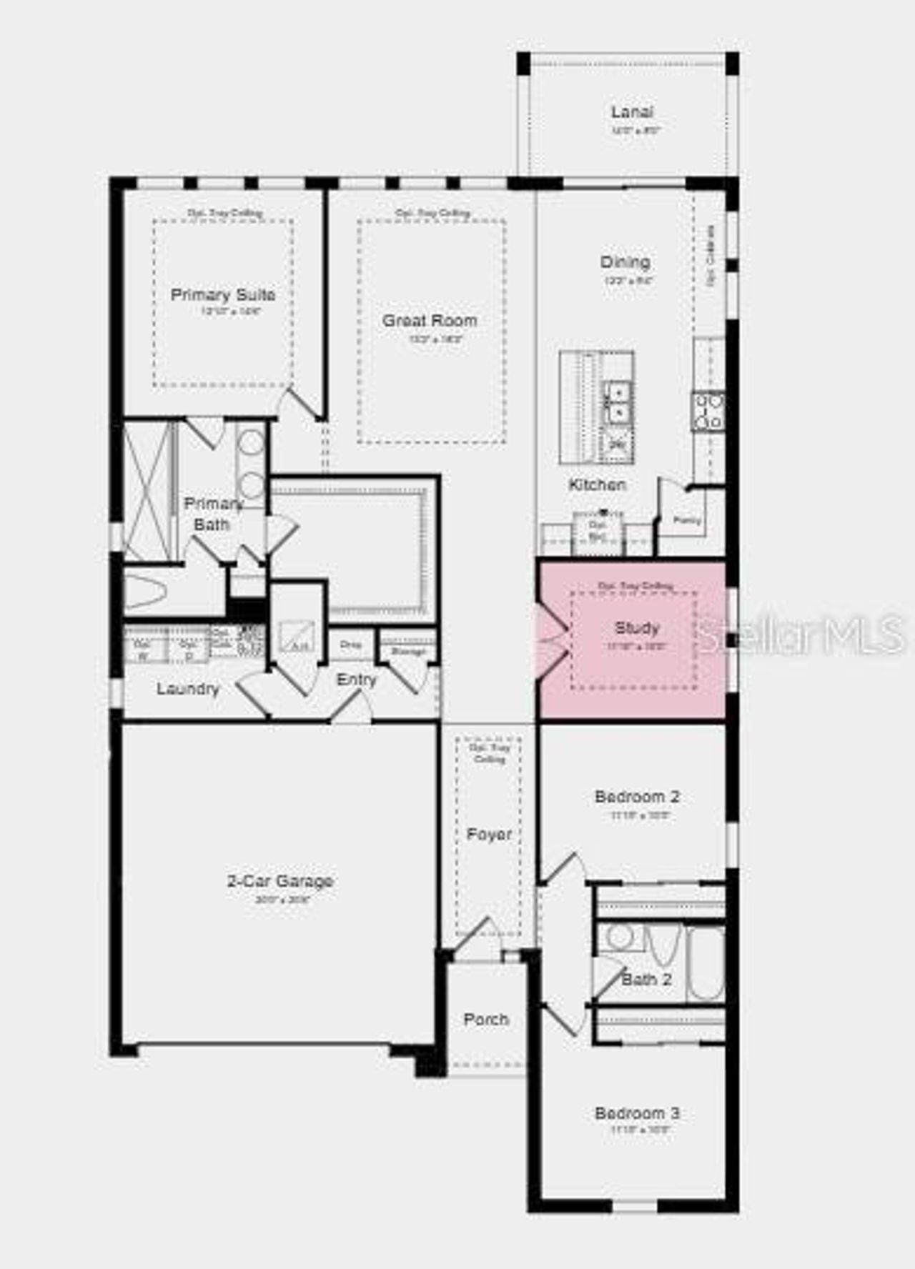 2D floor plan layout of this home in Timber Ridge, Plant City, FL (Image 2).