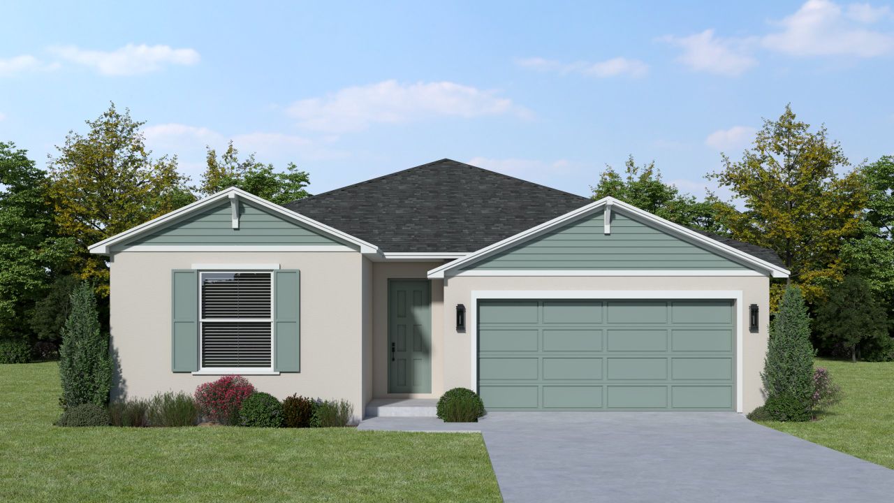 Representative exterior photo of a completed home built from the The Jade by INB Homes in Palm Coast, Palm Coast, FL (Image 2).