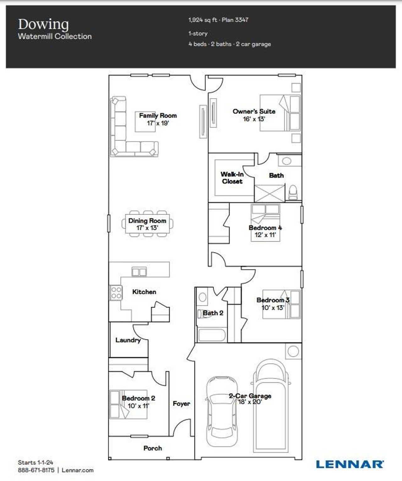 2D floor plan layout of this home in Sunterra: Watermill Collection, Katy, TX (Image 2). 2D floor plan layout of this home in Sunterra: Watermill Collection, Katy, TX (Image 2).