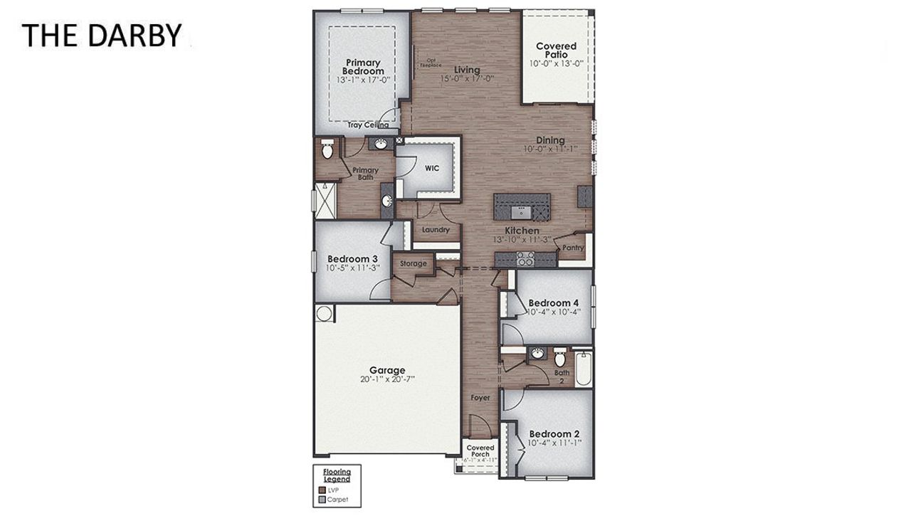 2D floor plan layout of this home in Surfside Landing, Hubert, NC (Image 2).