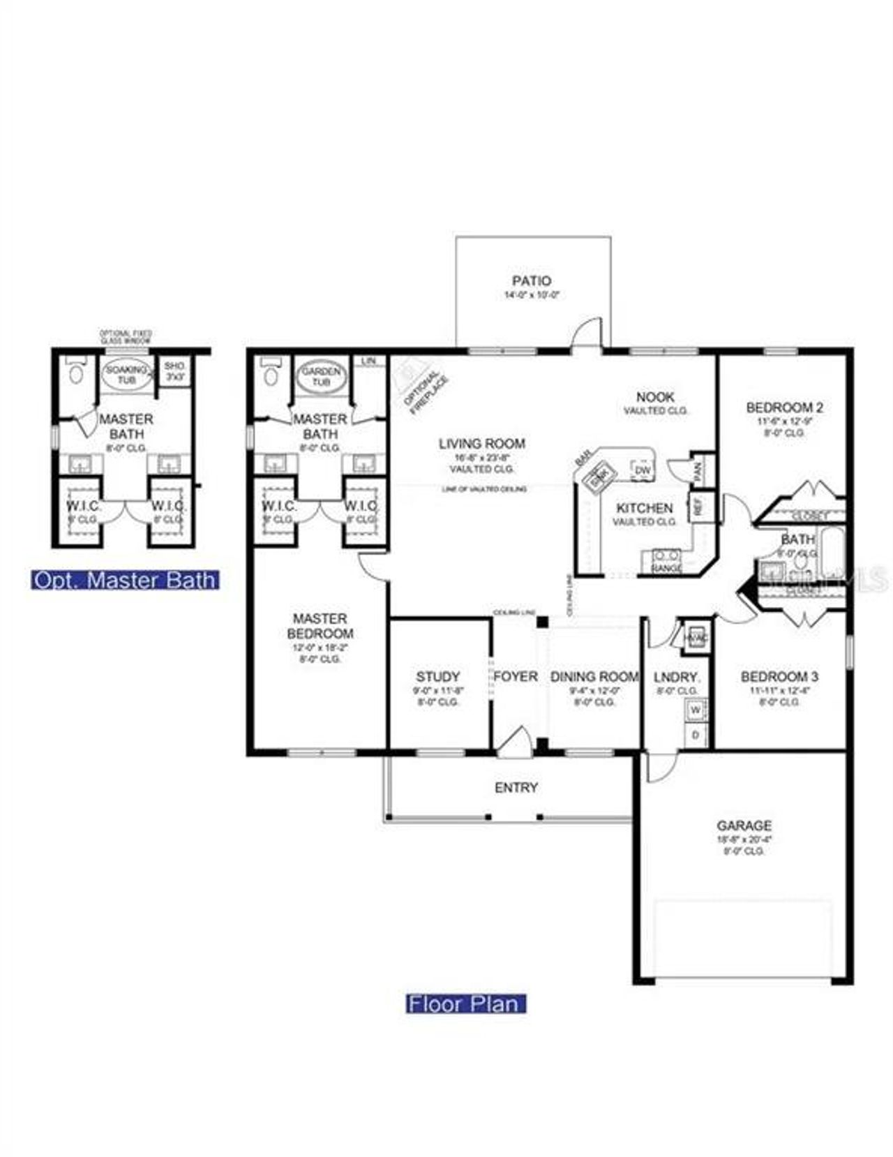 2D floor plan layout of this home in Sugarmill Woods, Homosassa, FL (Image 2).