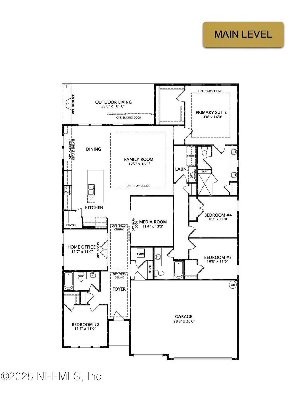 2D floor plan layout of this home in McGirt's Creek, Yulee, FL (Image 2).