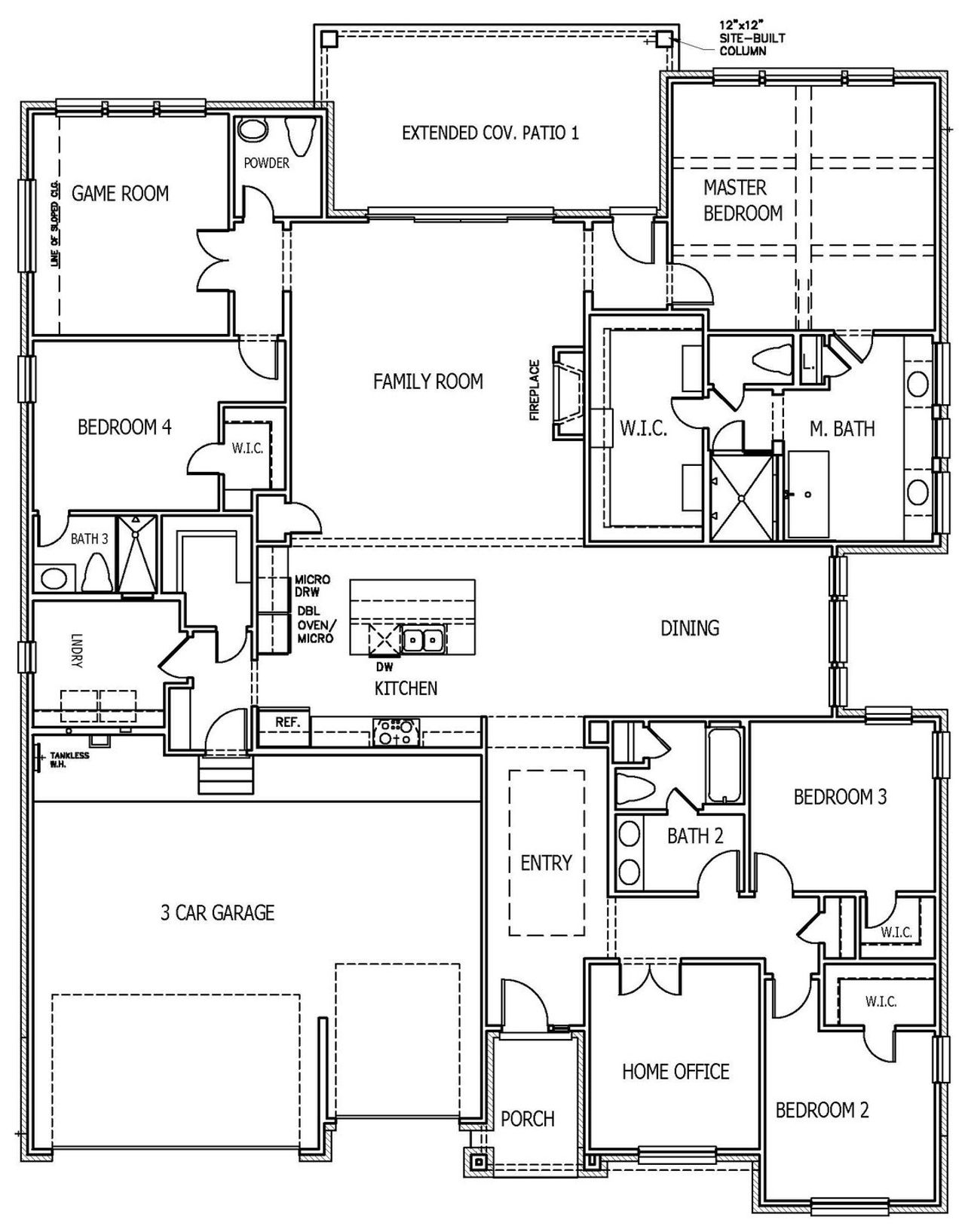 2D floor plan layout of this home in Santa Rita Ranch, Liberty Hill, TX (Image 2).