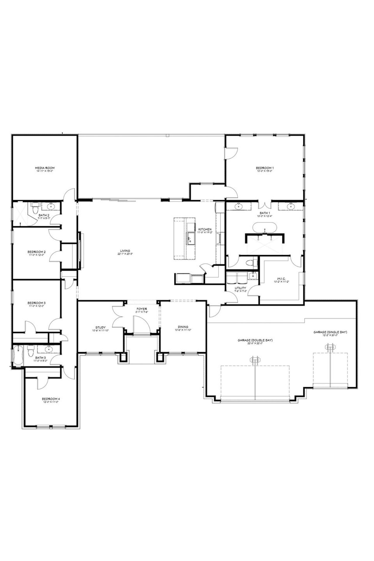2D floor plan layout for the Frio by Flintrock Builder in Bella Charca, Nolanville, TX (Image 2). 2D floor plan layout for the Frio by Flintrock Builder in Bella Charca, Nolanville, TX (Image 2).