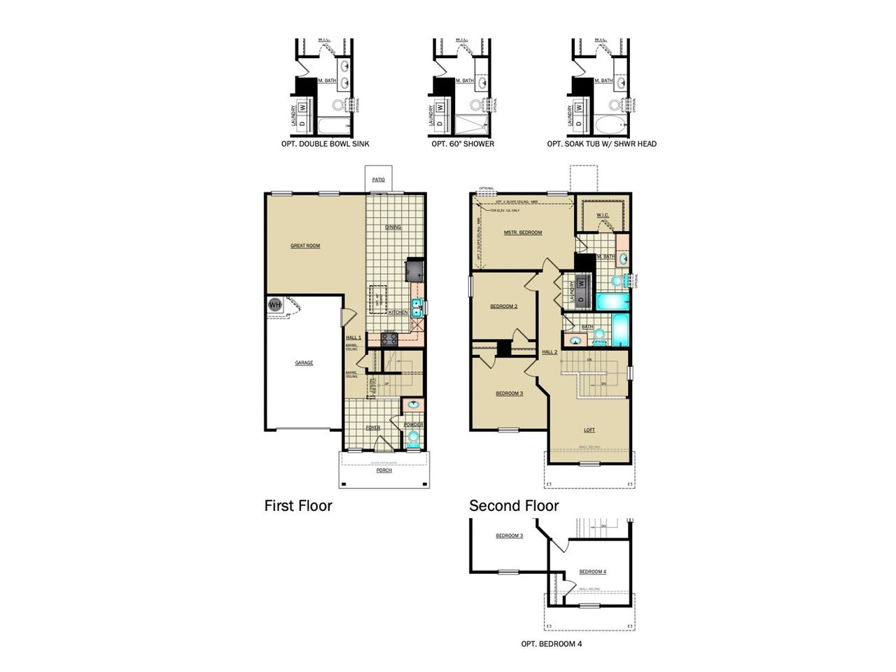 2D floor plan layout for the RC Drake by Rausch Coleman Homes in Heritage Oaks, San Antonio, TX (Image 2). 2D floor plan layout for the RC Drake by Rausch Coleman Homes in Heritage Oaks, San Antonio, TX (Image 2).