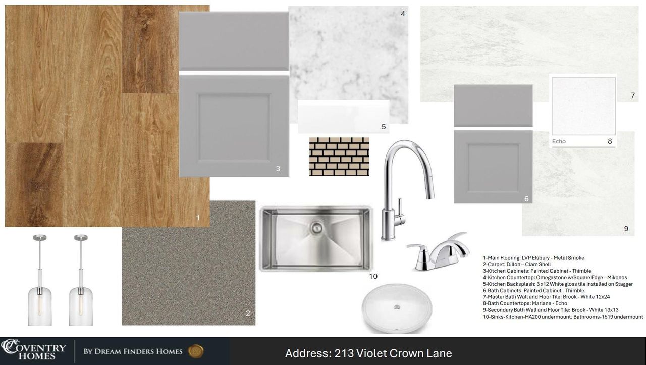 Sample of building materials used in homes in The Trails, New Caney (Image 2).