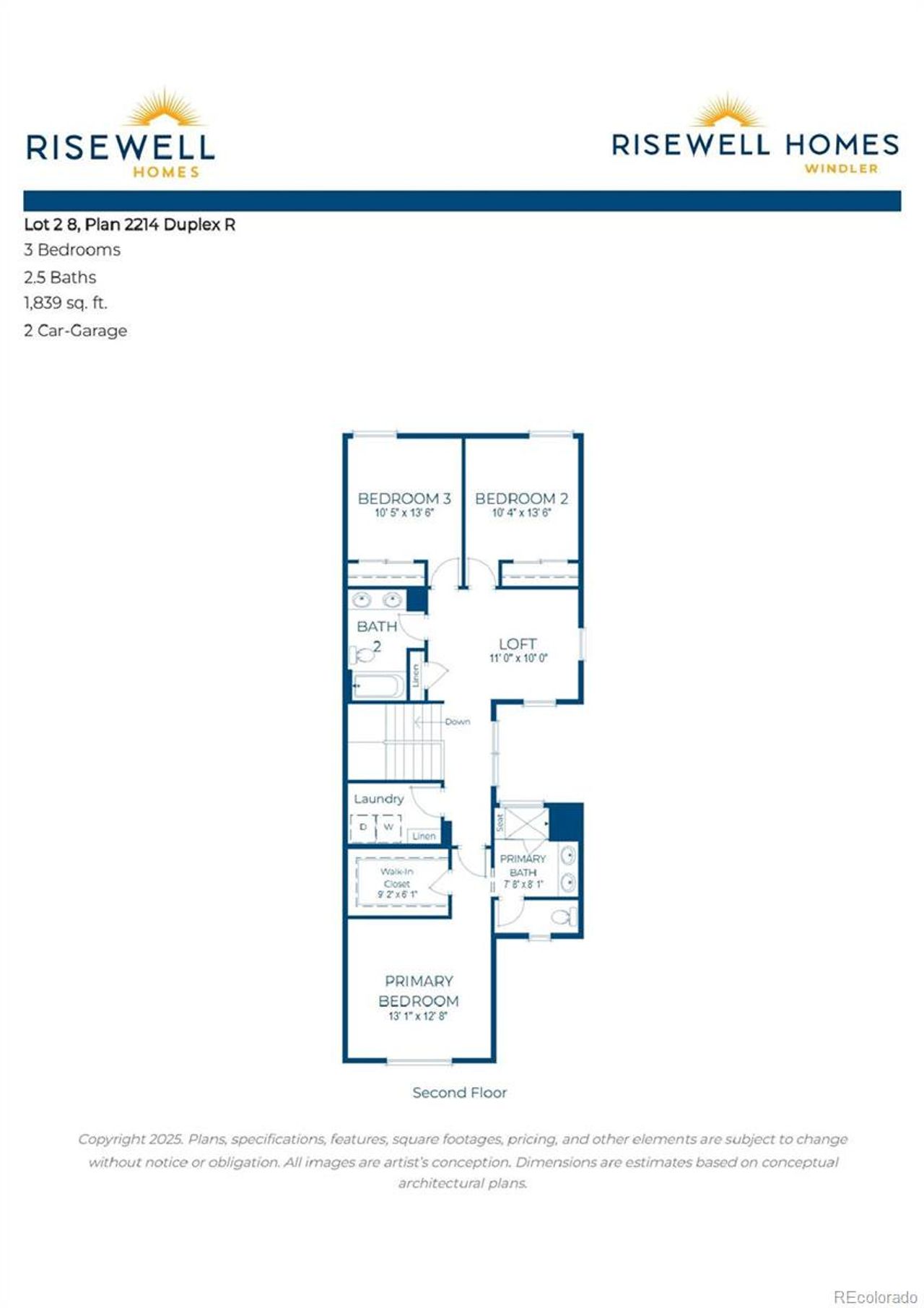 2D floor plan layout of this home in Windler, Aurora, CO (Image 2).