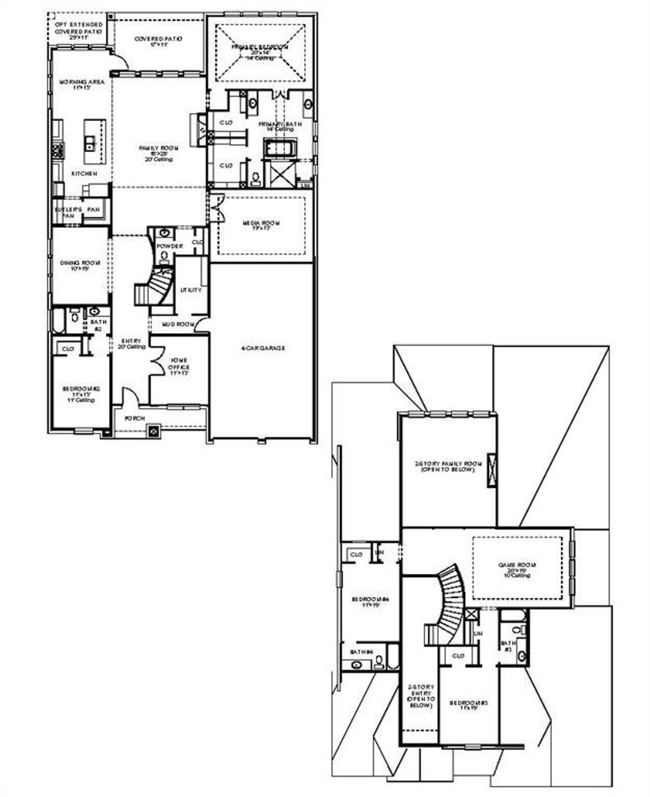 2D floor plan layout of this home in , Prosper, TX (Image 2).
