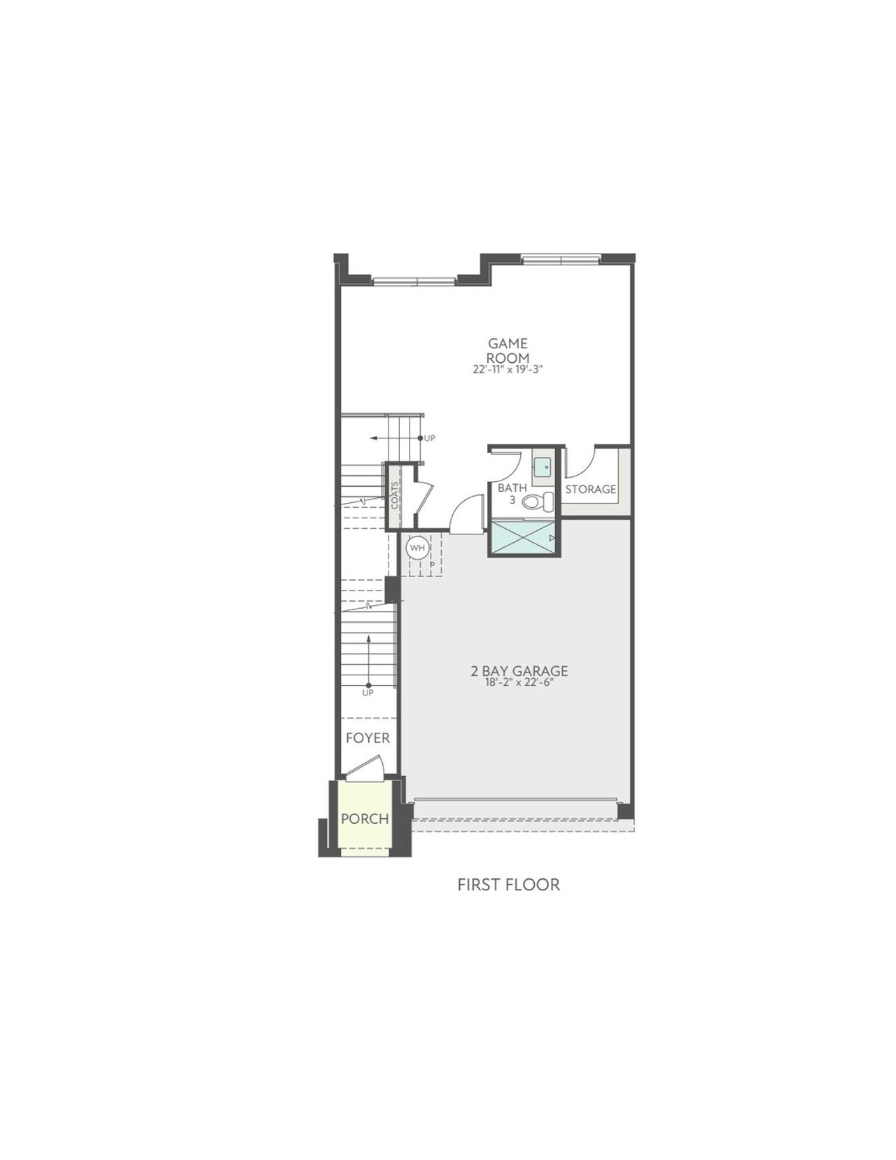 2D floor plan layout for the Seaglass by Tri Pointe Homes in EvenTide, New Smyrna Beach, FL (Image 2).