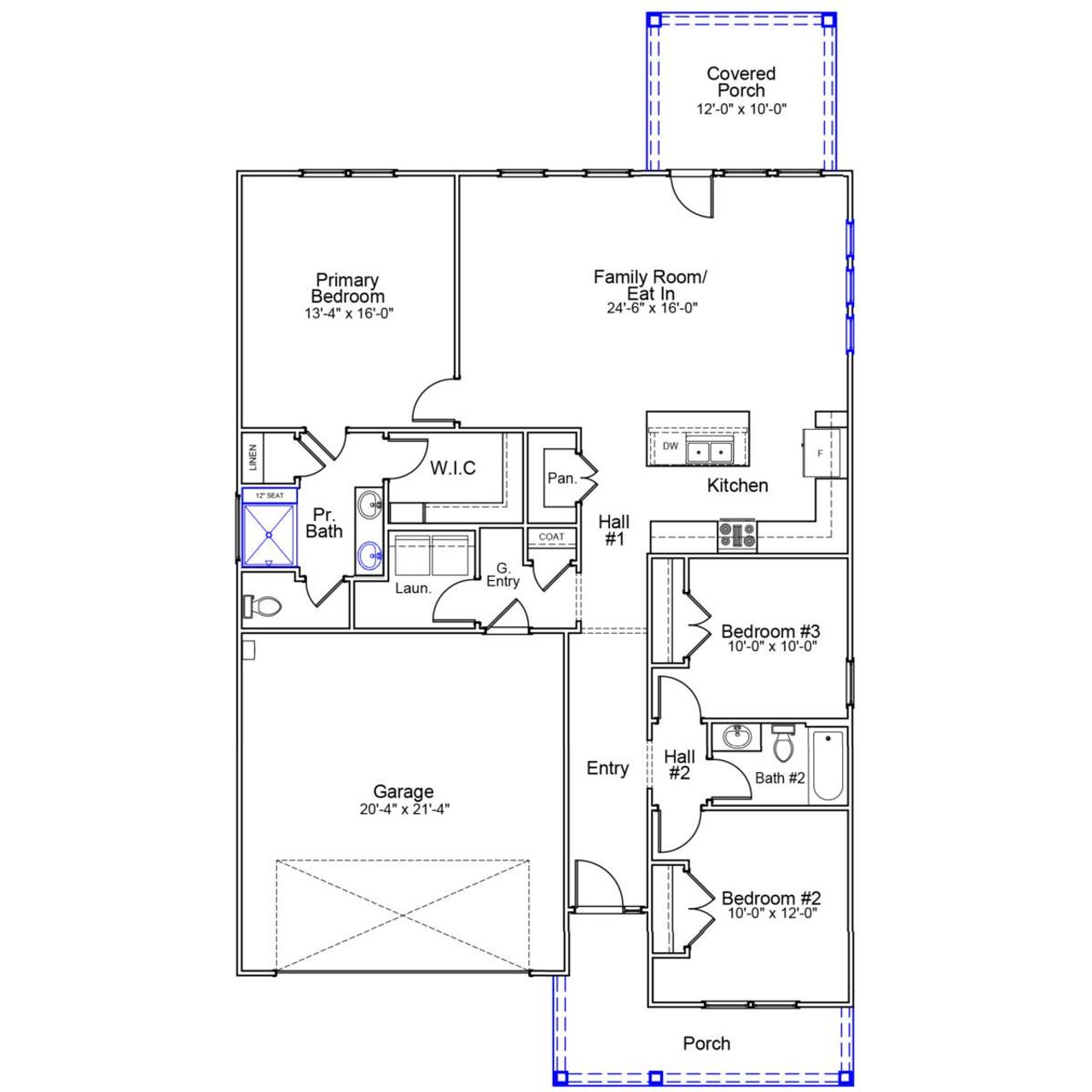 2D floor plan layout of this home in Cornerstone, Anderson, SC (Image 2).