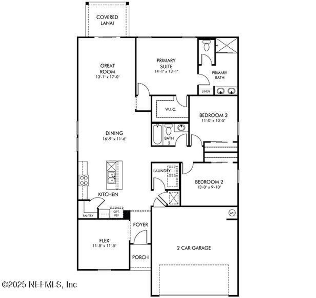 2D floor plan layout of this home in Cypress Meadows - Signature Series, Jacksonville, FL (Image 2). 2D floor plan layout of this home in Cypress Meadows - Signature Series, Jacksonville, FL (Image 2).