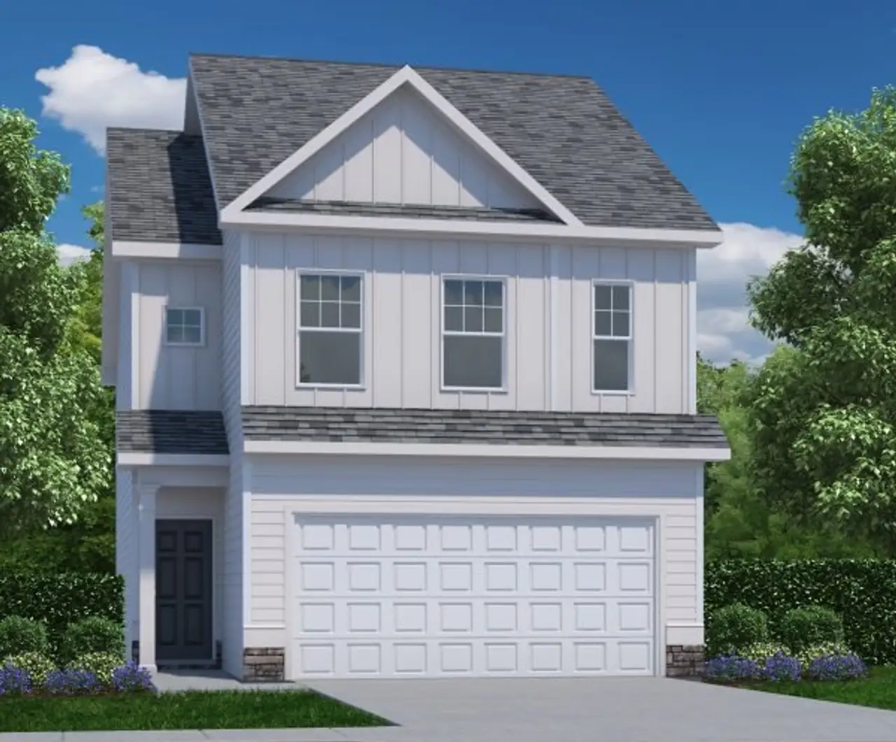 Representative exterior photo of a completed home built from the Sullivan by Piedmont Residential in The Retreat at Browns Ridge, Newnan, GA (Image 2). Representative exterior photo of a completed home built from the Sullivan by Piedmont Residential in The Retreat at Browns Ridge, Newnan, GA (Image 2).