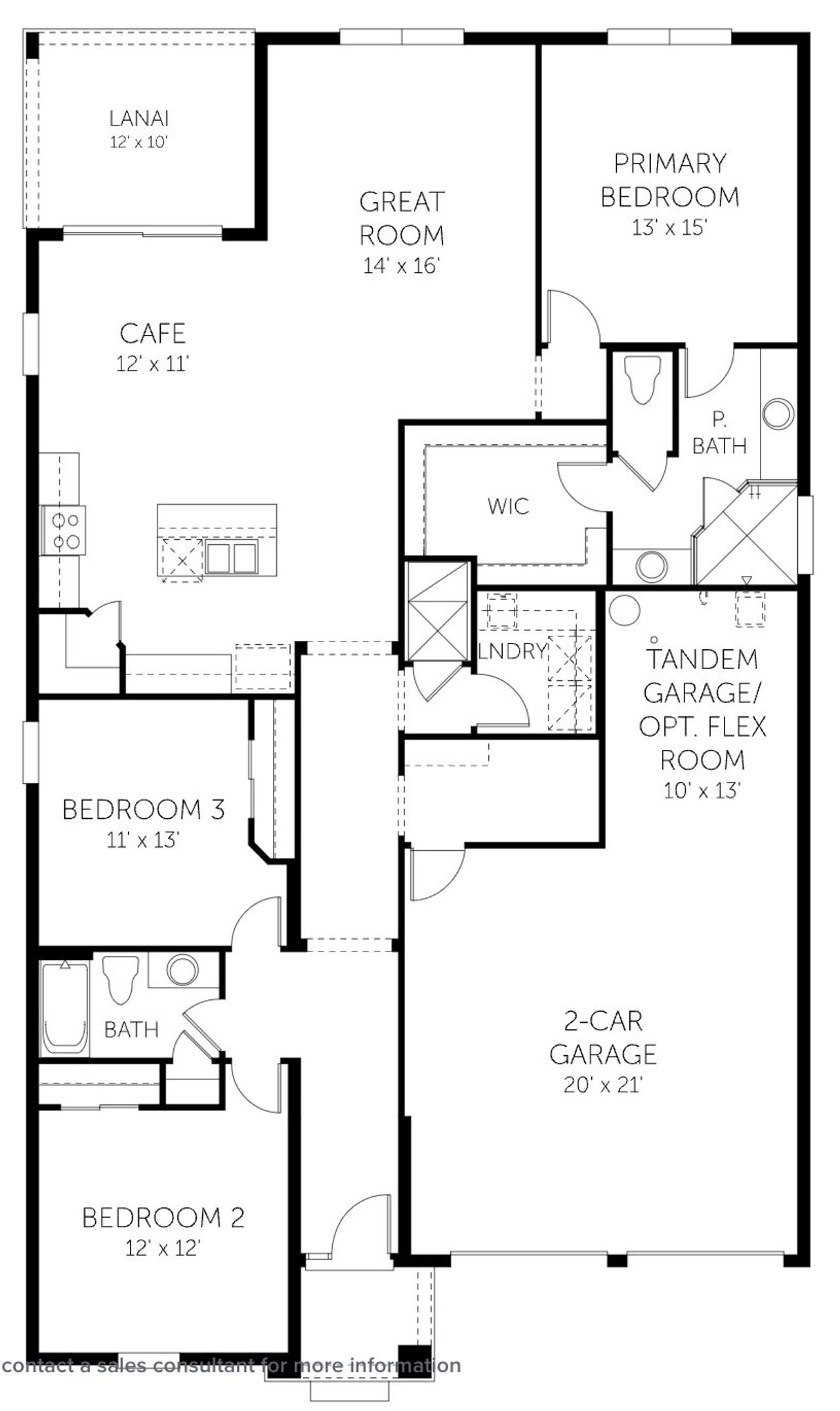 2D floor plan layout of this home in Green Key Village, Lady Lake, FL (Image 2).