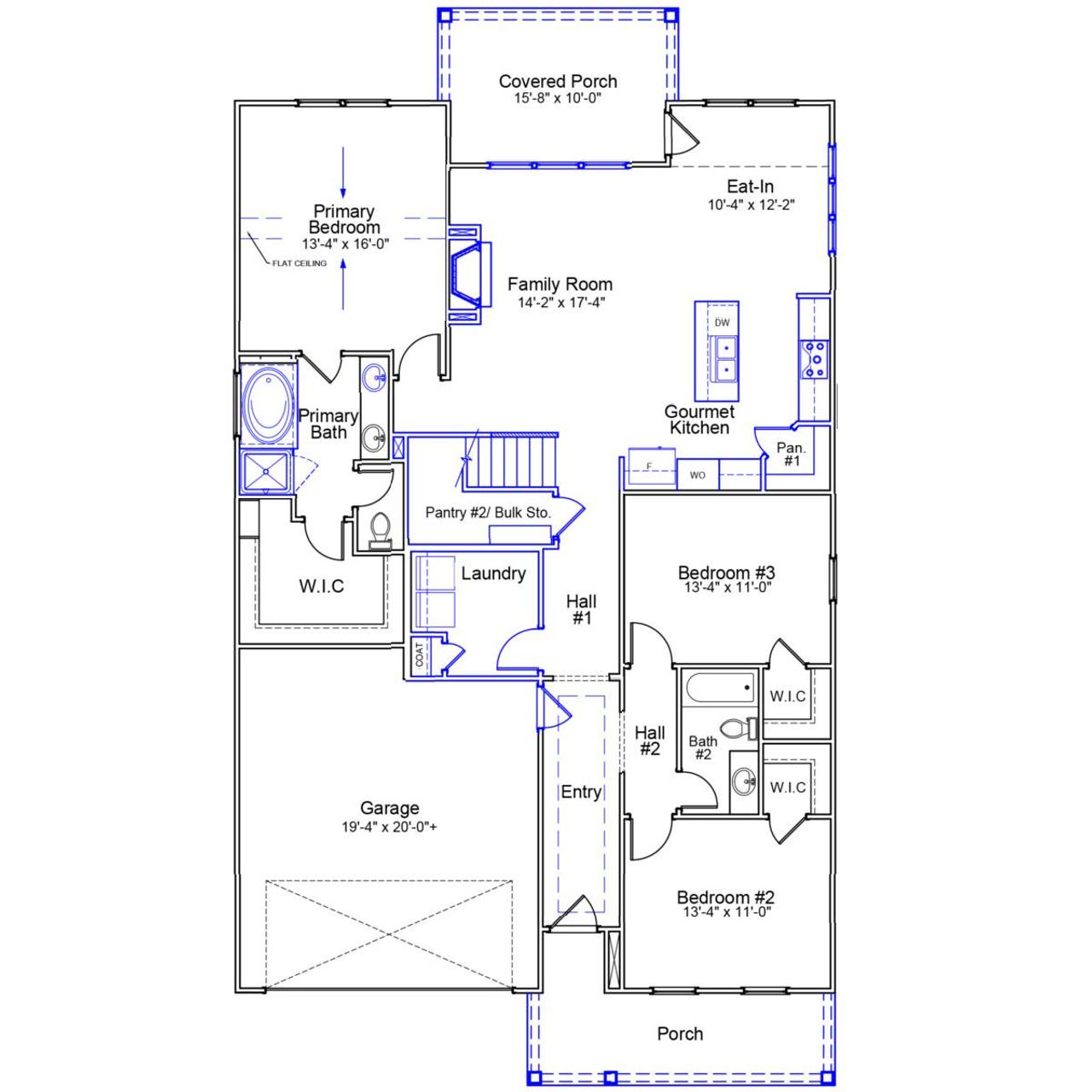 2D floor plan layout of this home in Grand Park, Leland, NC (Image 2).