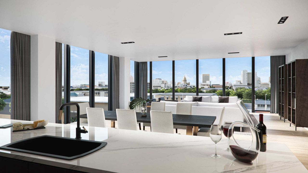 Representative furnished interior of a home built from the The Rogers by Cumby Group in The Colorfield, Austin (Image 2).
