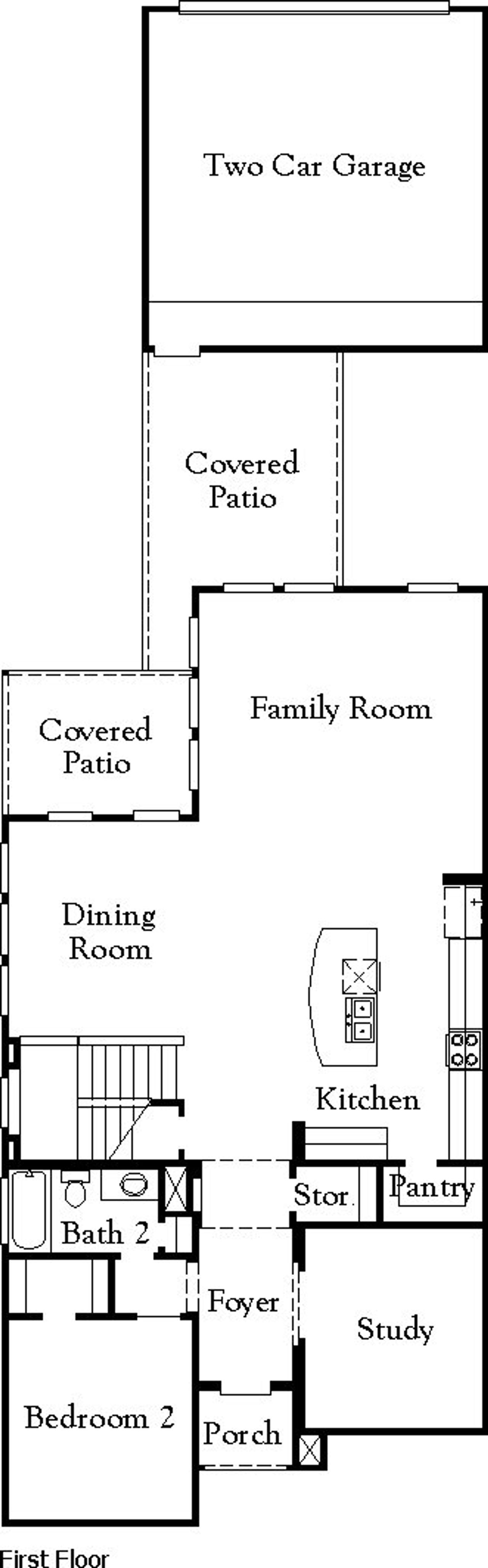 2D floor plan layout of this home in Cambridge Crossing 40', Celina, TX (Image 2).