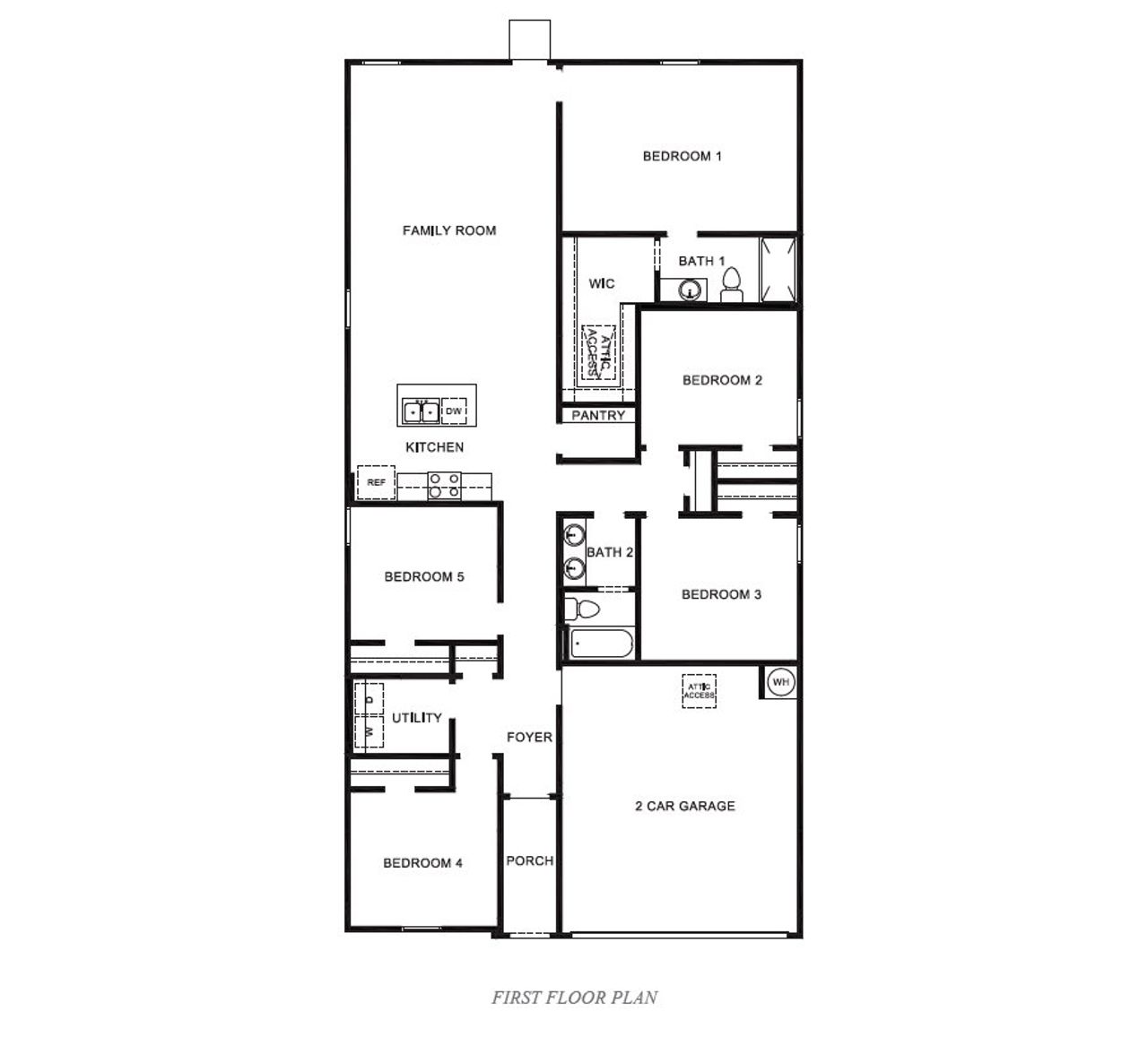 2D floor plan layout of this home in Kokomo, Rockport, TX (Image 2).
