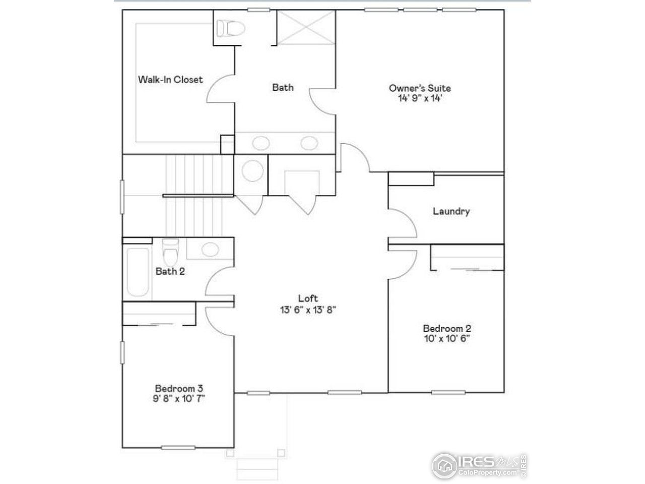 2D floor plan layout of this home in Prairie Song, Windsor, CO (Image 2).