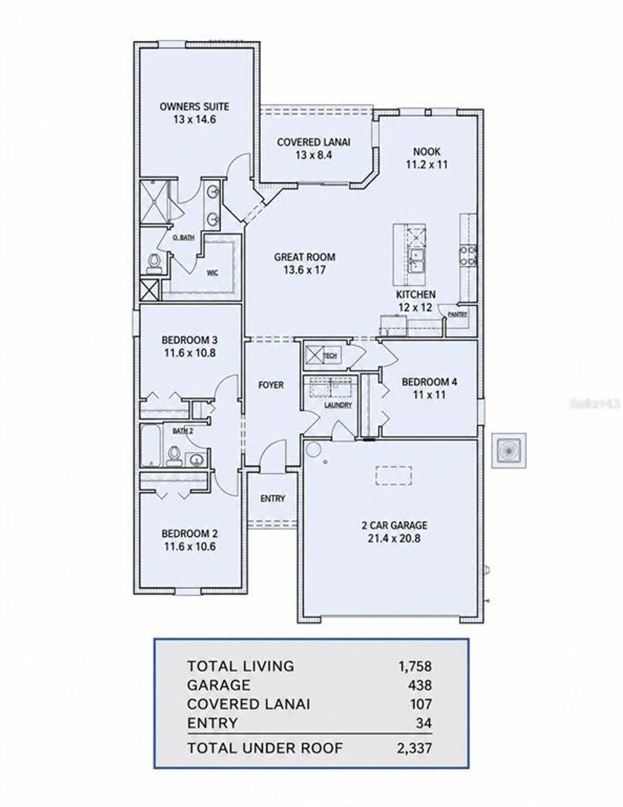 2D floor plan layout of this home in , Okahumpka, FL (Image 2).
