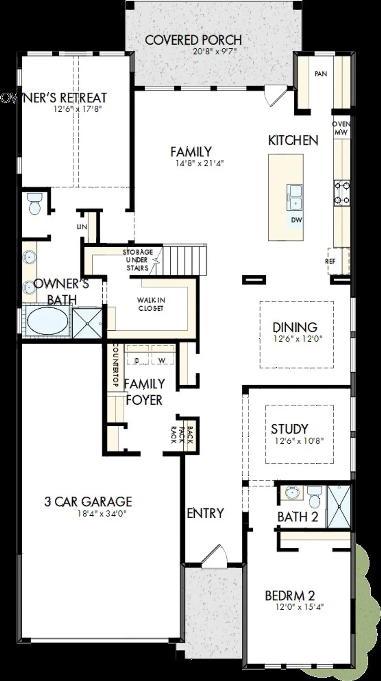 2D floor plan layout of this home in Walsh Classic, Fort Worth, TX (Image 2).