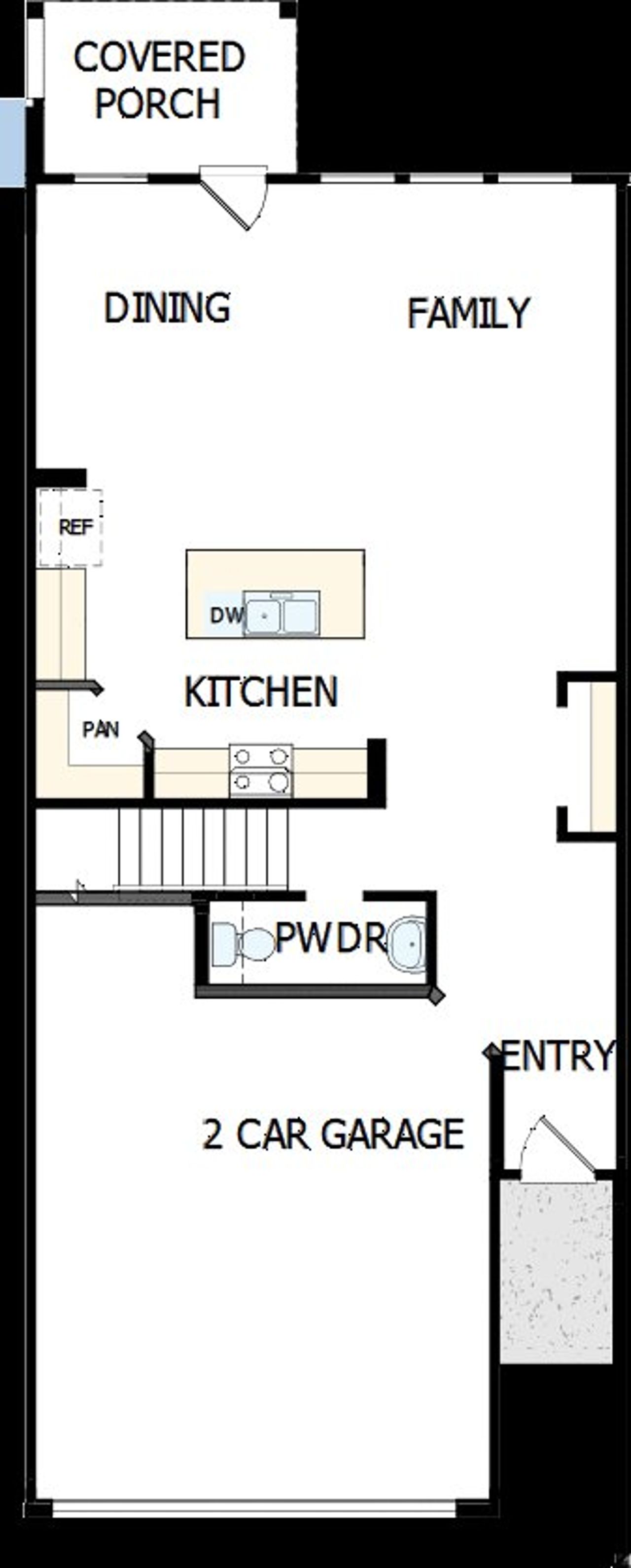 2D floor plan layout of this home in Westview Towns, Waxhaw, NC (Image 2).