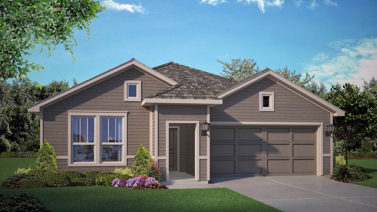 Representative exterior photo of a completed home built from the Fir by D.R. Horton in Treeline, Justin, TX (Image 2).