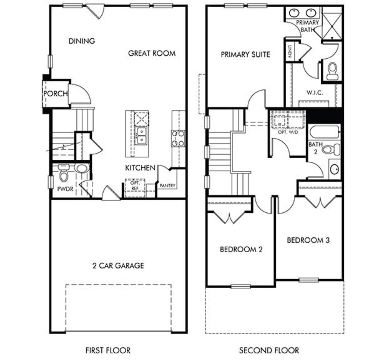 2D floor plan layout of this home in Park Row Village West, Houston, TX (Image 2).