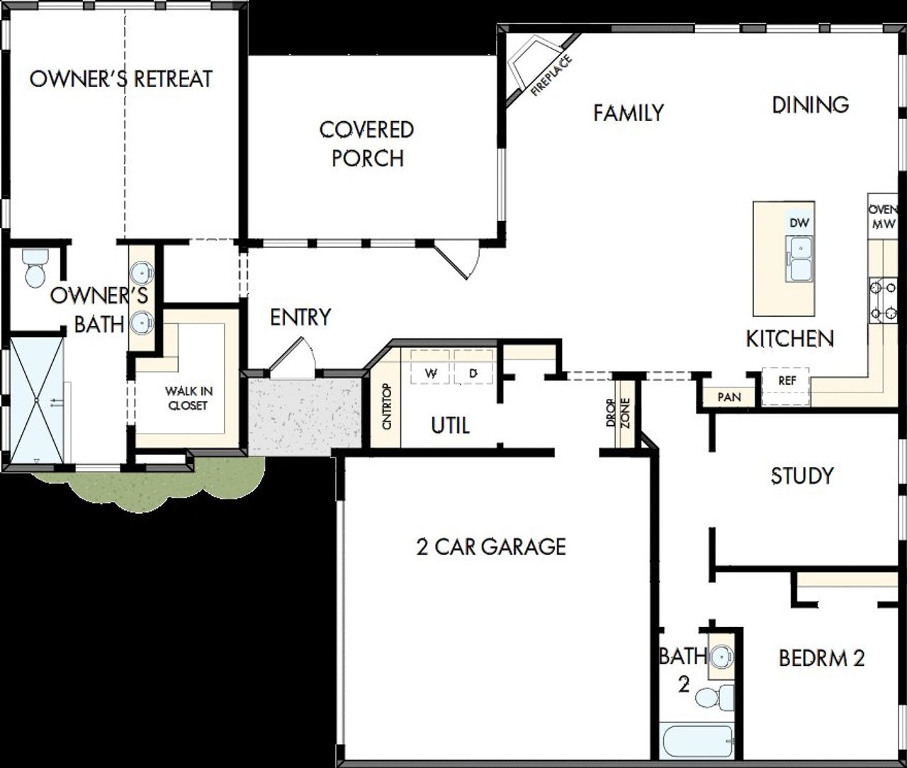 2D floor plan layout of this home in Elements at Viridian - Garden Series, Arlington, TX (Image 2).