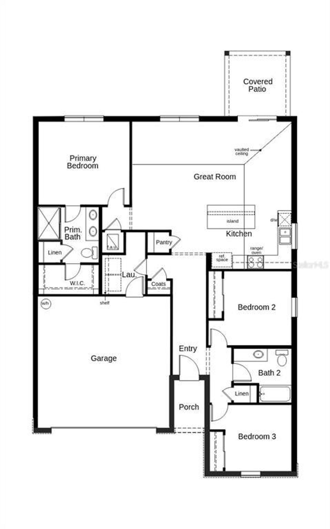 2D floor plan layout of this home in Reserve at Forest Lake II, Lake Wales, FL (Image 2).