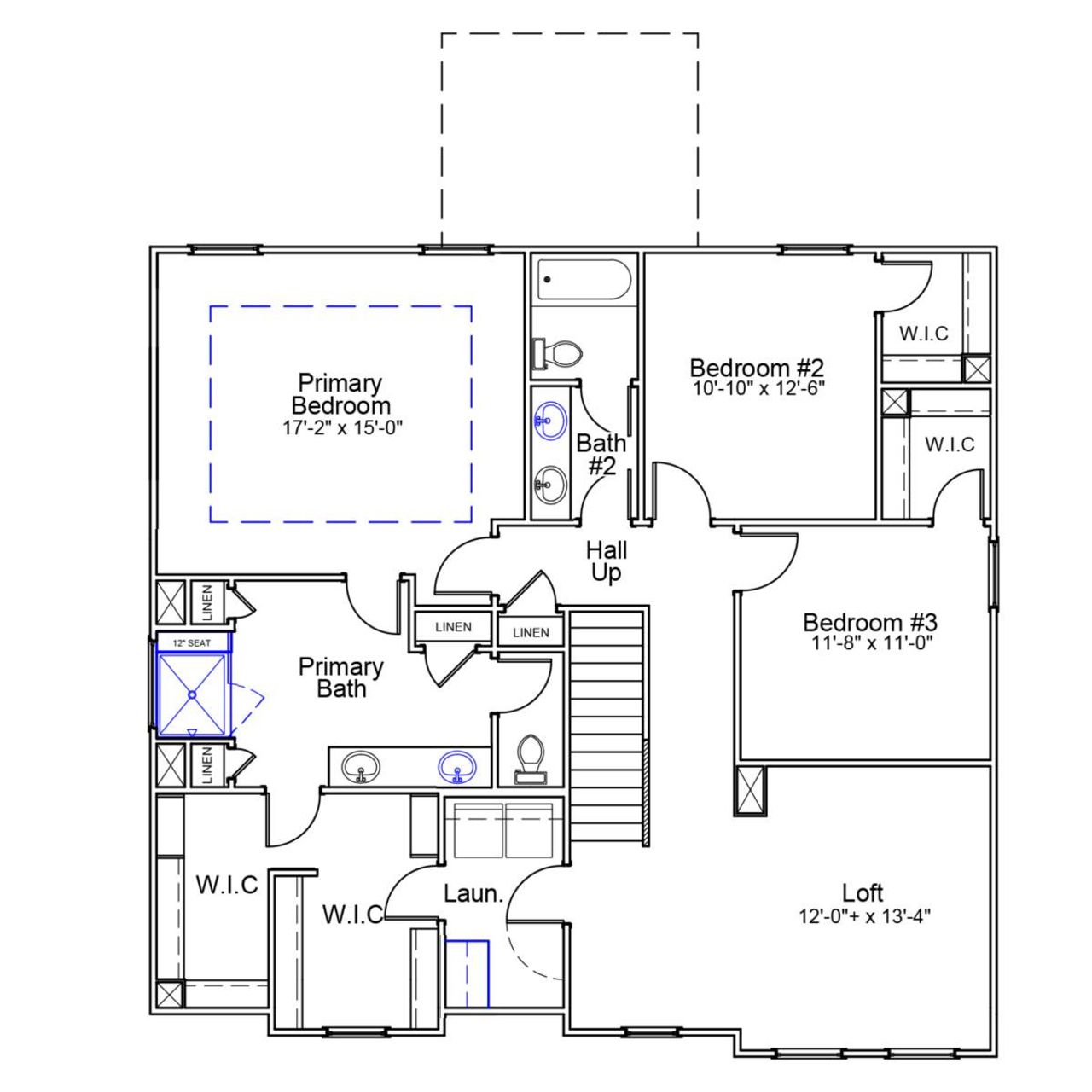 2D floor plan layout of this home in Ridgecrest at Midway, Anderson, SC (Image 2).