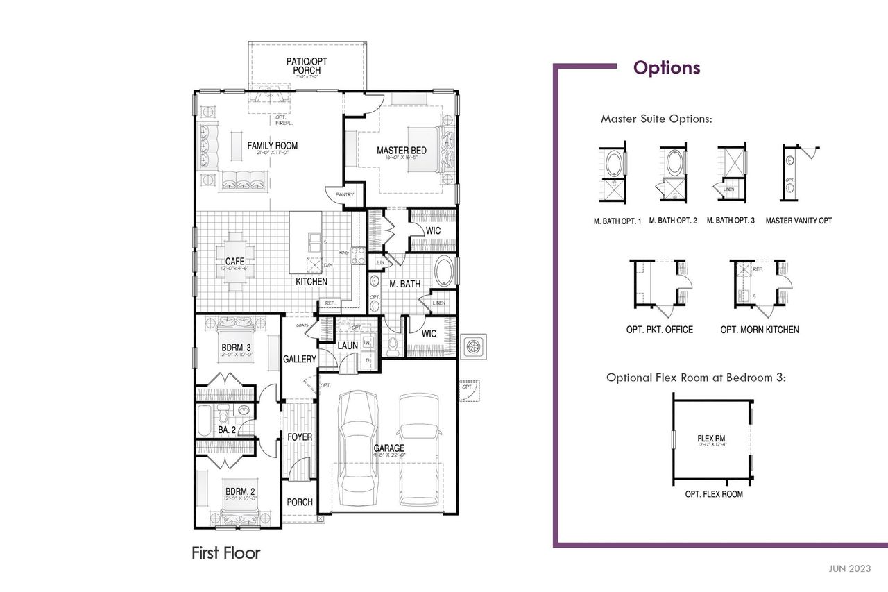 2D floor plan layout of this home in Horry County Homes, Longs, SC (Image 2).