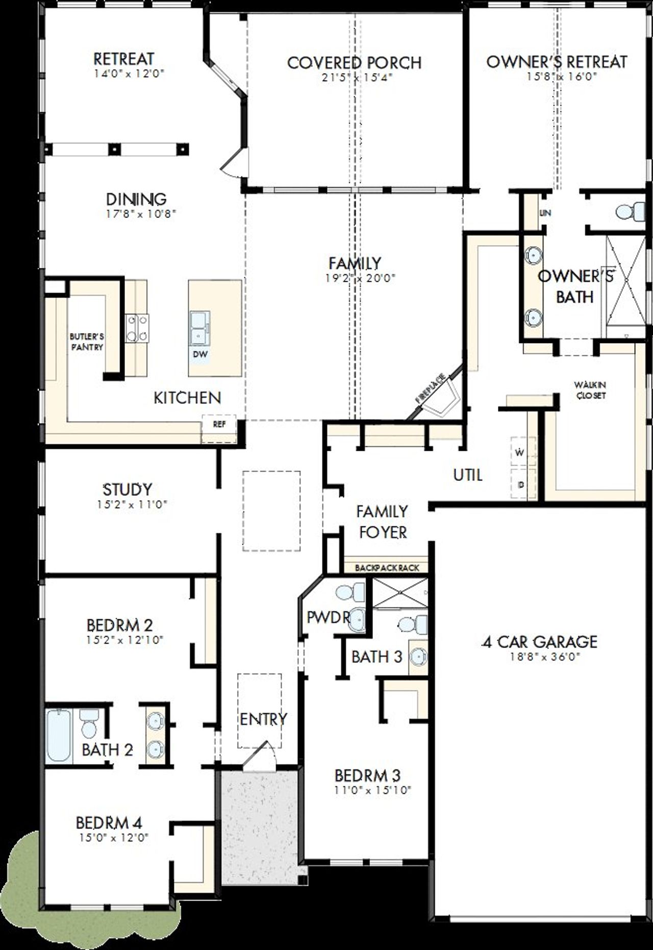 2D floor plan layout of this home in COLTON - Parkview Collection, Todd Mission, TX (Image 2). 2D floor plan layout of this home in COLTON - Parkview Collection, Todd Mission, TX (Image 2).