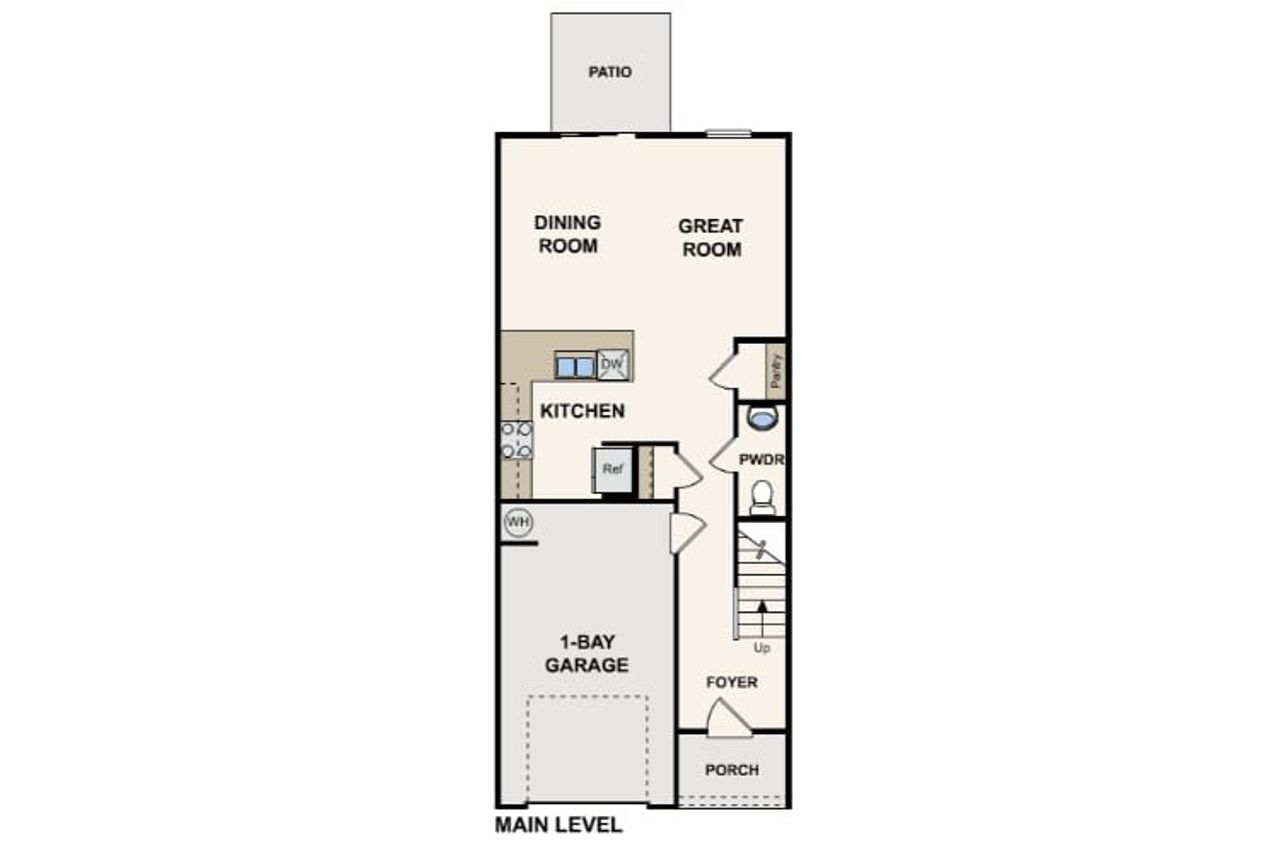 2D floor plan layout of this home in Ellison Townhomes, Spartanburg, SC (Image 2).