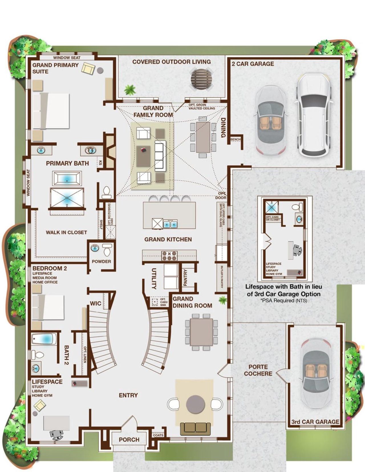 2D floor plan layout of this home in Grand Oaks, Celina, TX (Image 2).