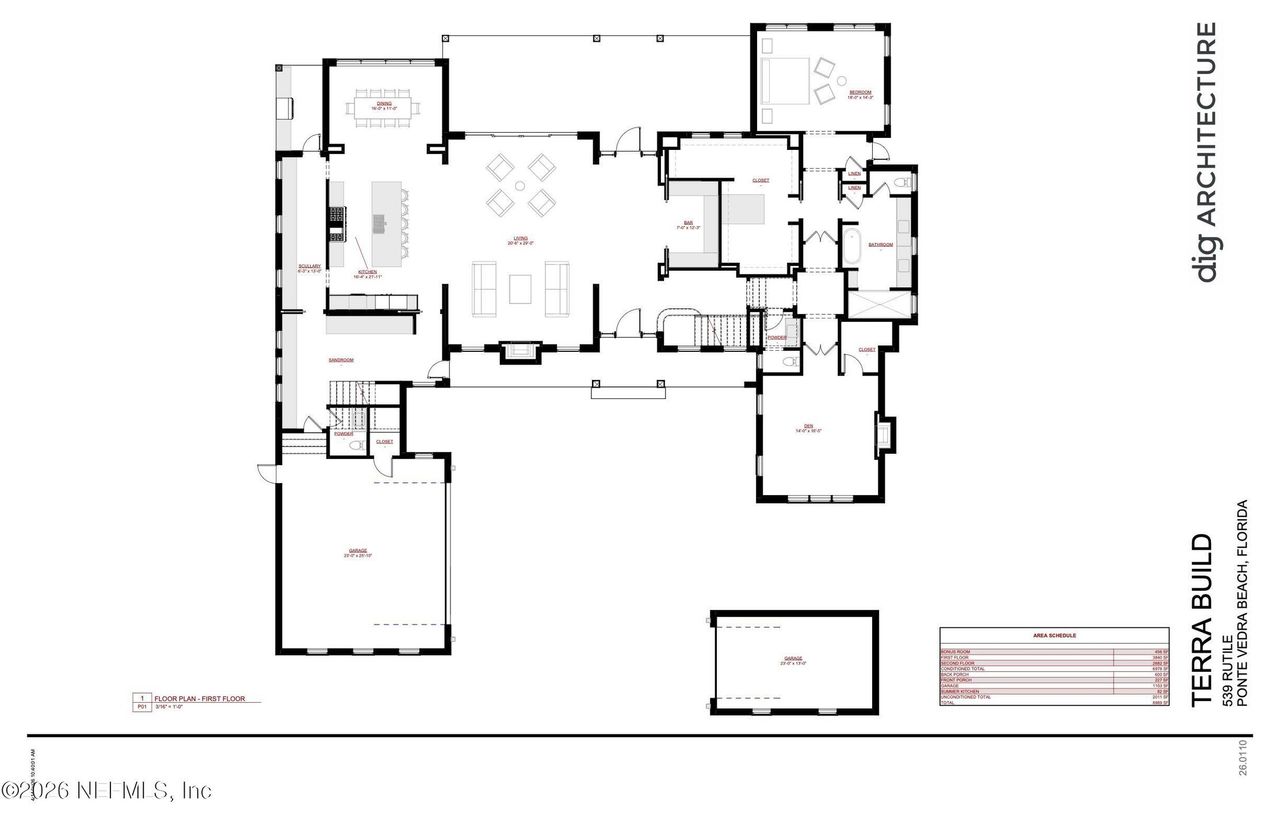 2D floor plan layout of this home in , Ponte Vedra Beach, FL (Image 2).