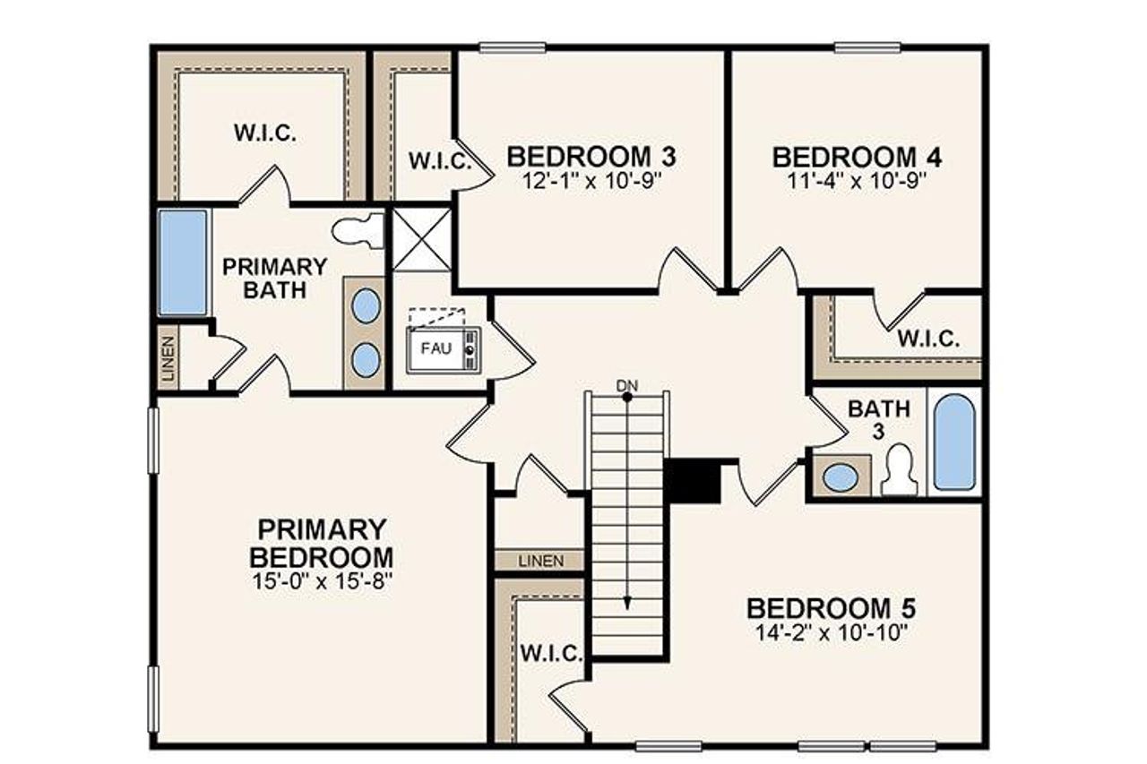 2D floor plan layout of this home in David's Place, Warner Robins, GA (Image 2).