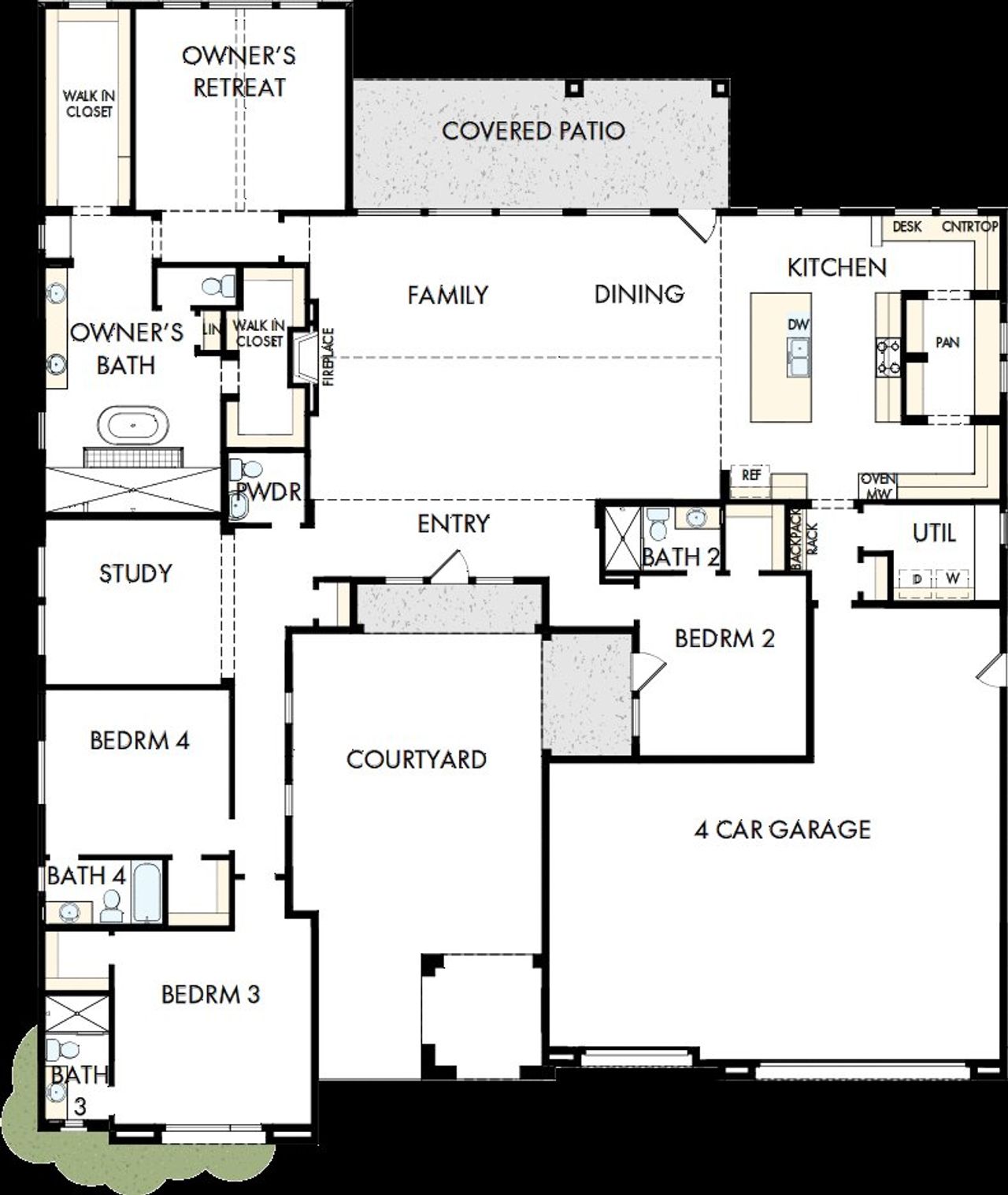2D floor plan layout of this home in Suelo at Legado West, Queen Creek, AZ (Image 2).