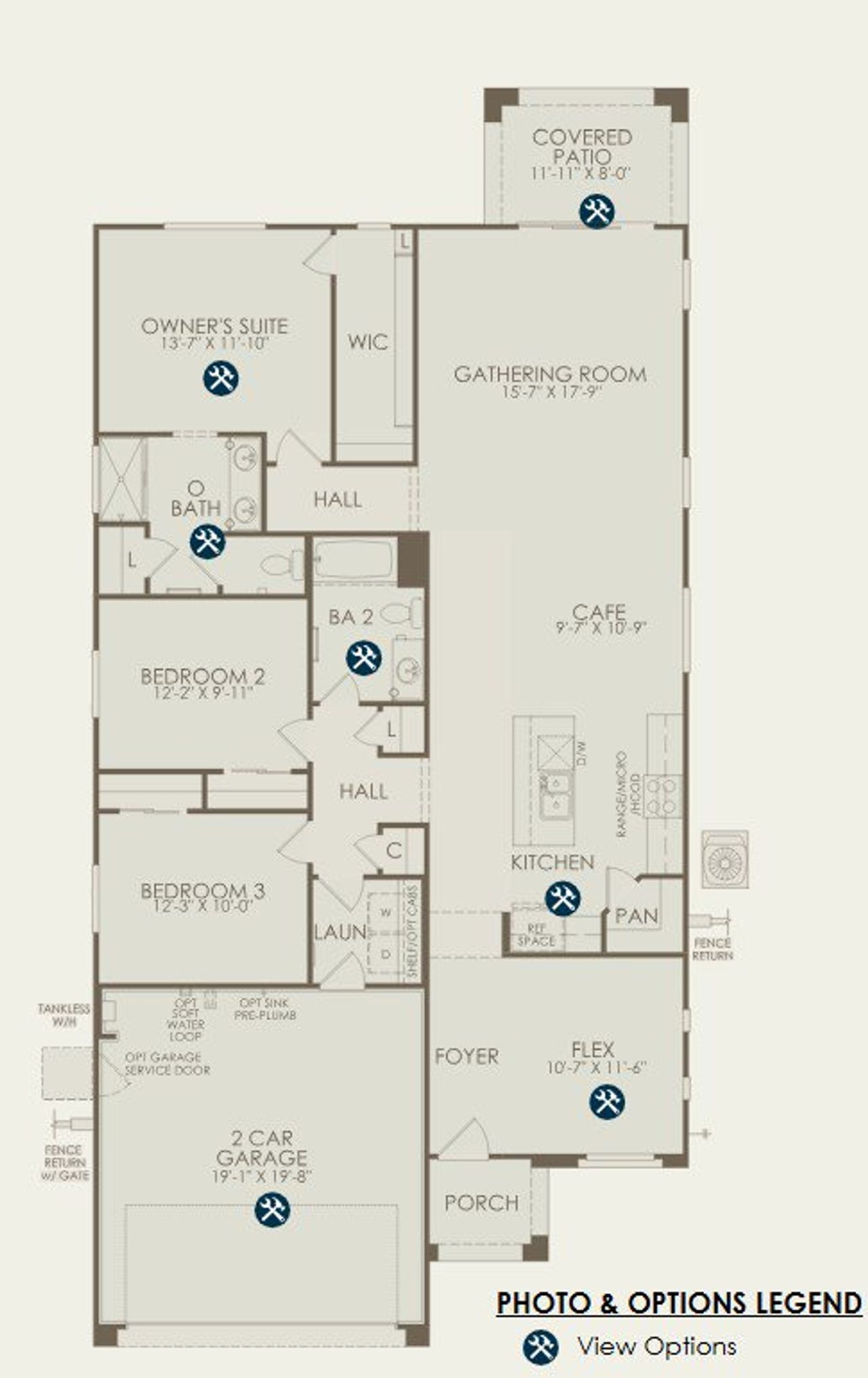 2D floor plan layout of this home in Upper Canyon, Phoenix, AZ (Image 2).